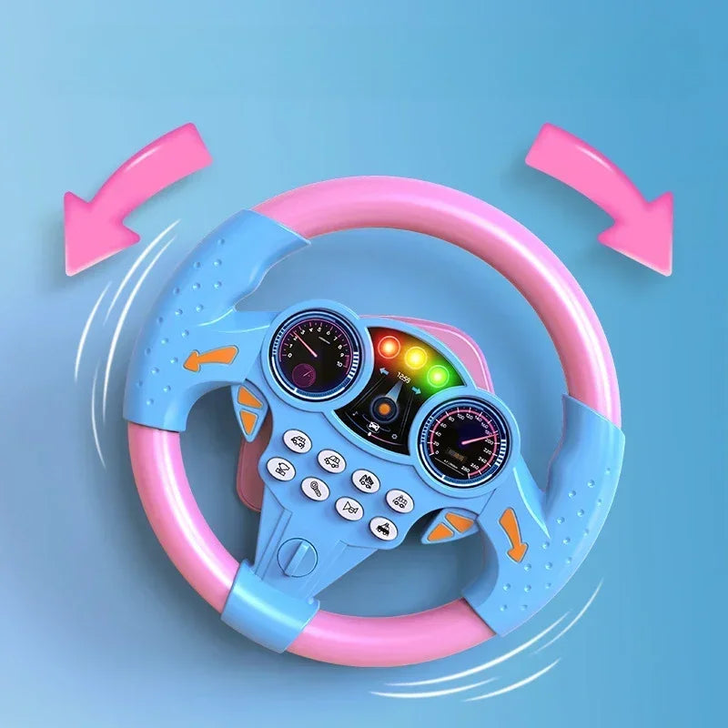 Educational Infant Steering Wheel Toy with Flashing Lights and Sounds