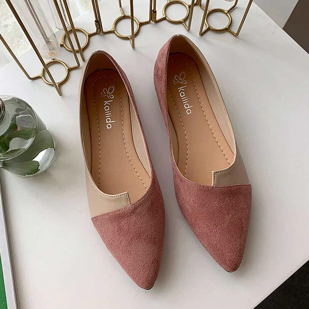 Pointed Toe Flat Shoes Women Solid Patchwork Slip On Shoes Casual Breathable Ballet Flats Daily All-Match Comfort Loafers Shoes - Buy online at  Vibe In Cart.