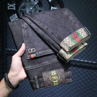 Casual Trendy Embroidered Men's Jeans Autumn winter New Arrival Slim Fit Charcoal Grey Trousers Wholesale For Fashion Lovers - Buy online at  Vibe In Cart.