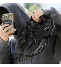 Men's Breathable Lace-Up Thick Soled Outdoor Casual Sneakers