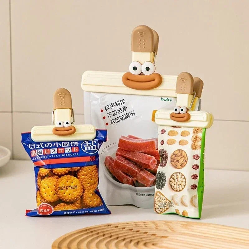 3pcs Creative Face Bag Sealing Clip Food Snack Clip Kitchen Tools Decorative Small Clip Refrigerator Plastic Food Bag Storage - Buy online at  Vibe In Cart.