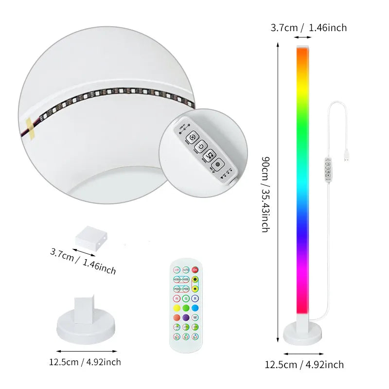 RGB LED Floor Lamp with Remote App Control and Music Sync