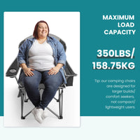 JHK Heavy Duty Camping Chair 450lbs Capacity Portable Folding Chair with Cup Holder Sturdy Steel Frame Outdoor Chair for Camping - Buy online at  Vibe In Cart.