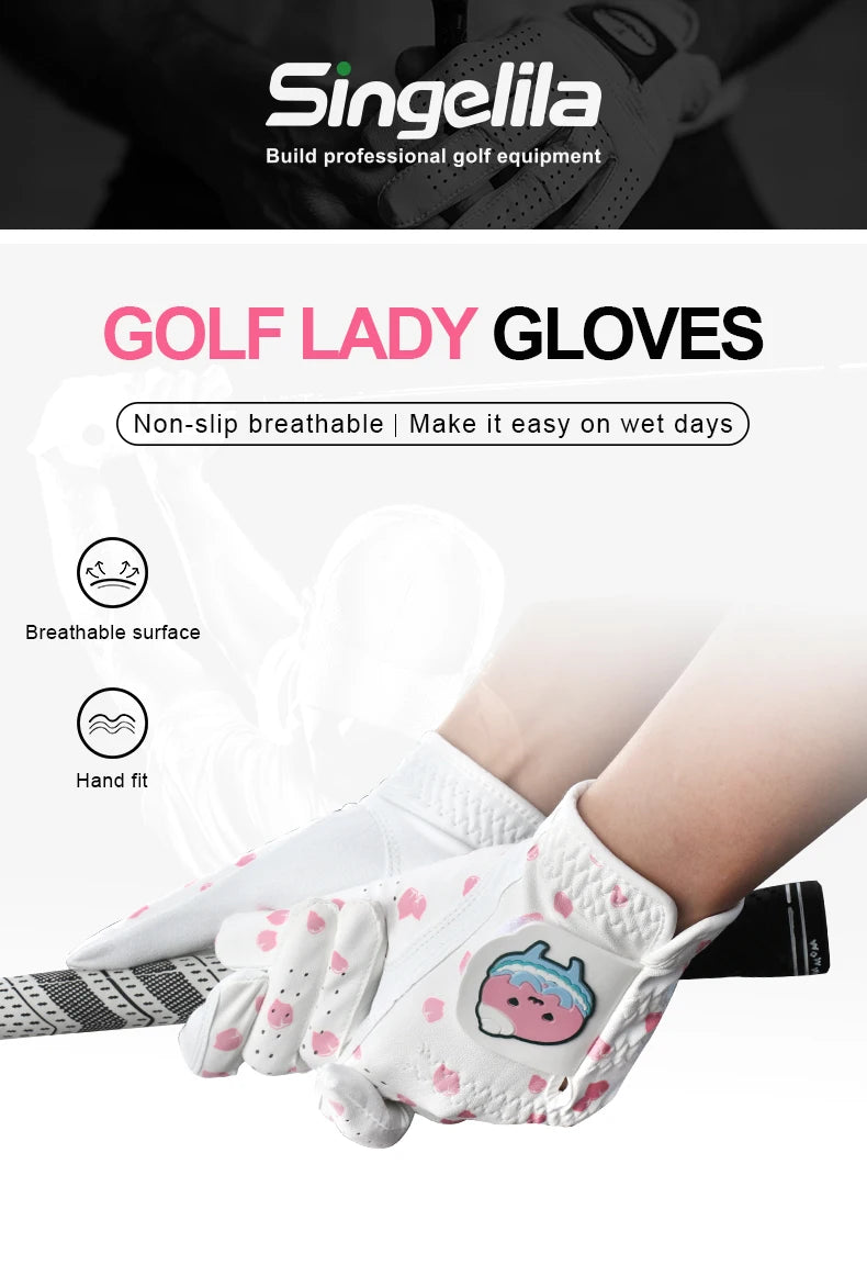 Korean and Japanese Golf Gloves Cartoon Tree Leaf Women's Microfiber Wear Resistant Sports Golf Gloves Non-slip and Breathable - Buy online at  Vibe In Cart.