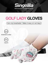 Korean and Japanese Golf Gloves Cartoon Tree Leaf Women's Microfiber Wear Resistant Sports Golf Gloves Non-slip and Breathable - Buy online at  Vibe In Cart.