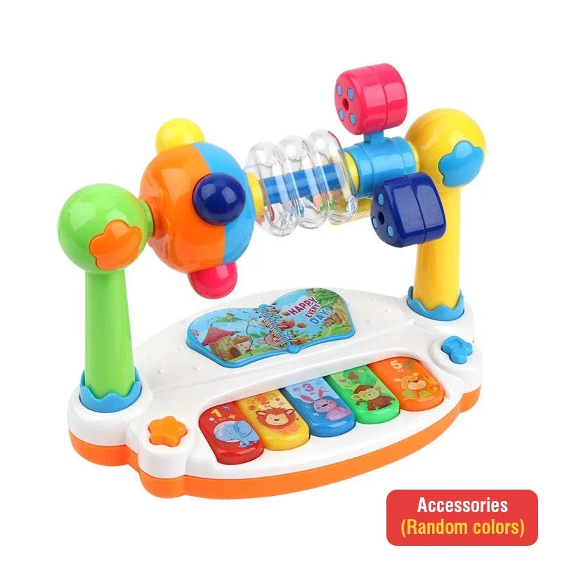 Baby Piano Toys Kids Rotating Music Piano Keyboard With Light Sound Musical Toys For Toddlers Early Educational Music Toy Gifts