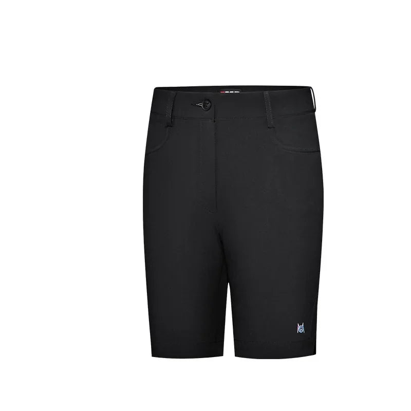 Pgm Women Summer Golf Shorts Elastic Casual Half Trousers Ladies Sports High Waist Shorts Slim Golf Clothing Tennis Wear