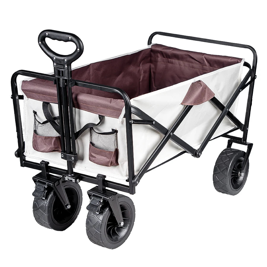 Collapsible Folding Utility Beach Wagon Cart Heavy Duty Large Capacity Fold Wagon Outdoor Trolley Portable Camping Cart Table - Buy online at  Vibe In Cart.