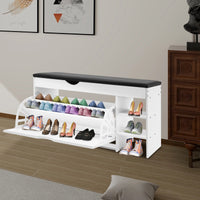 3-Tier Shoe Bench Rack W/Cushioned Seat Hidden Drawers Shoes Storage Cabinet for Home Entrance - Buy online at  Vibe In Cart.