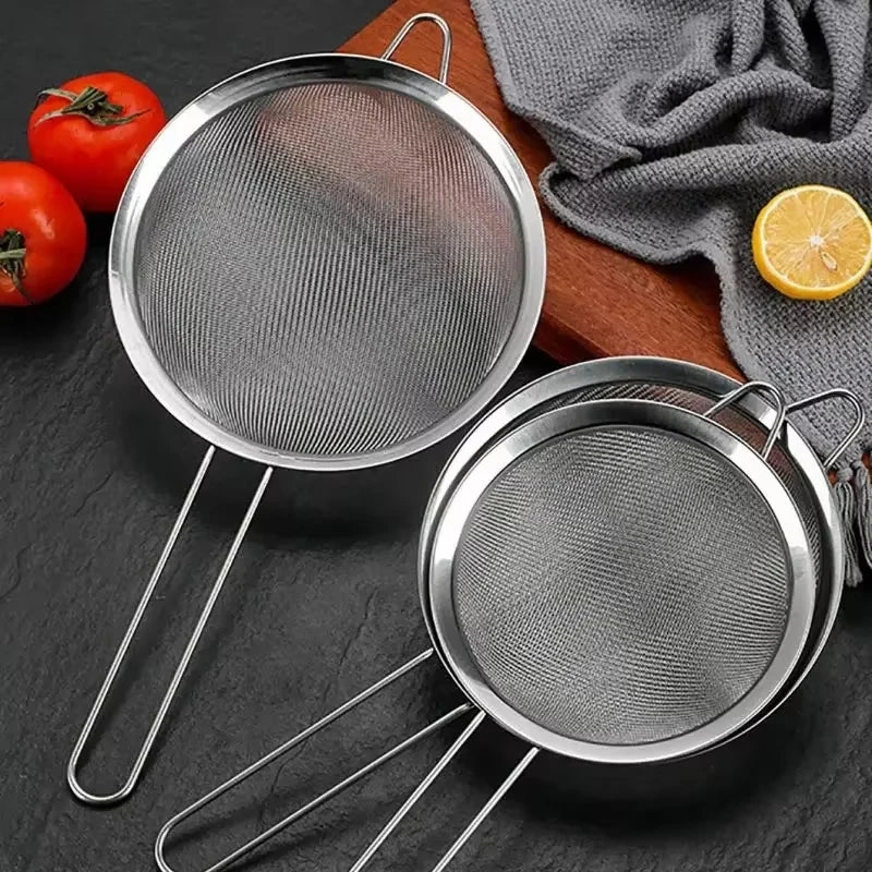 Stainless Steel Sieve Fine Mesh Filter Slotted Spoon Kitchen Accessories For Cooking Baking Oil Flour Strainer Sifter - Buy online at  Vibe In Cart.