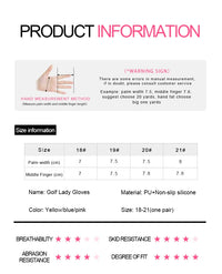 Golf Gloves Women Sport Gloves Silica Gel Non Slip Absorb Sweat Nanometer Golf Breathable Glove Palm Protection Wear Resistant - Buy online at  Vibe In Cart.