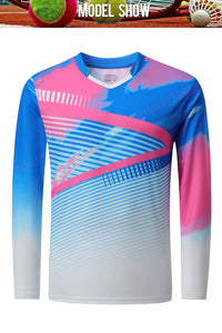 2023 New Style Print Badminton Shirts Men Sport Training Quick-dry Wicking Long Sleeve Casual Tennis Ping Pong Volleyball Tee - Buy online at  Vibe In Cart.