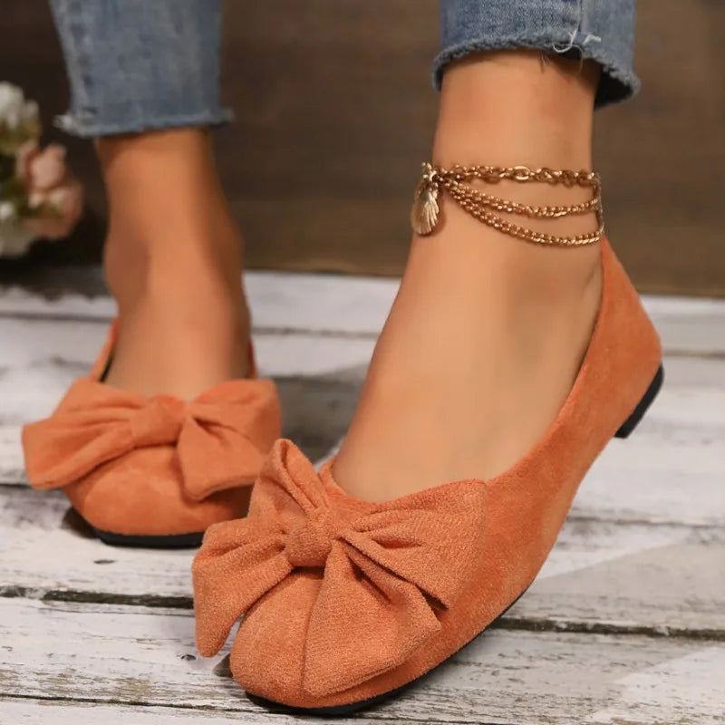 Women's New Winter Plus-Size Slip-On Flats - Pointed Square Toe Bowknot Casual Shoes - Buy online at  Vibe In Cart.