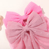 Polyester Chiffon Alloy Hair Barrettes for Girls with Big Bow