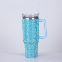 40oz Rhinestone Tumbler Stainless Steel Straw Women Cup Shiny Diamond Travel Car Thermoses Coffee Mug Water Bottle Drinkware - Buy online at  Vibe In Cart.