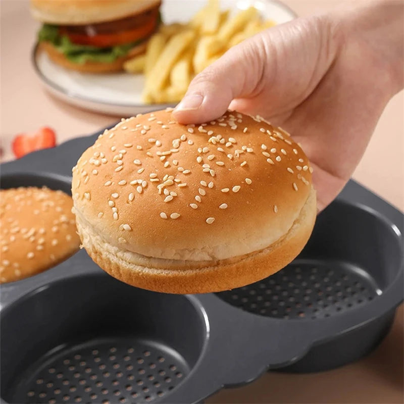 Hamburger Baking Mold Silicone mould Food Grade Bread Bun Baked Plate Non-Stick cake Pan Home Kitchen Bakeware BPA Free - Buy online at  Vibe In Cart.
