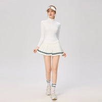 Women's Long Sleeve Athletic Shirts with Zipper Collar