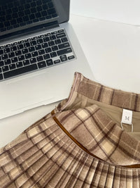 Plaid Pleated Mini Skirt Thick Wool Short Skirt High Waist Box-pleat Miniskirt for Women Teen-girl Preppy Style Outfit - Buy online at  Vibe In Cart.