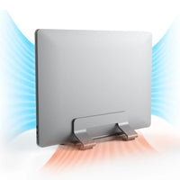 Vertical Adjustable Aluminum Laptop Stand with 0.35-1.6 Inch Width