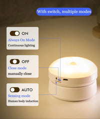 Night Light USB Motion Sensor Charging Round Energy-saving Led Lamp Bedroom Light Corridor Home Bathroom wall lights night light - Buy online at  Vibe In Cart.