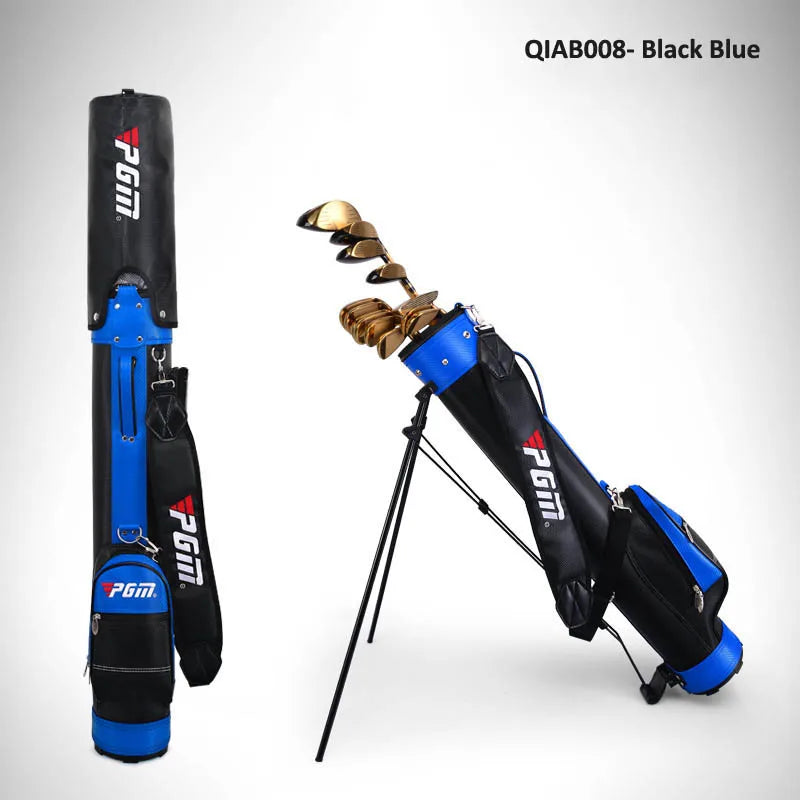 Golf Rack Bag with Bracket for Unisex, Holds 9 Clubs, PU Material, 6 Colors