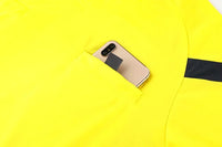 Men's Polyester Soccer Referee Uniform with Jersey and Shorts