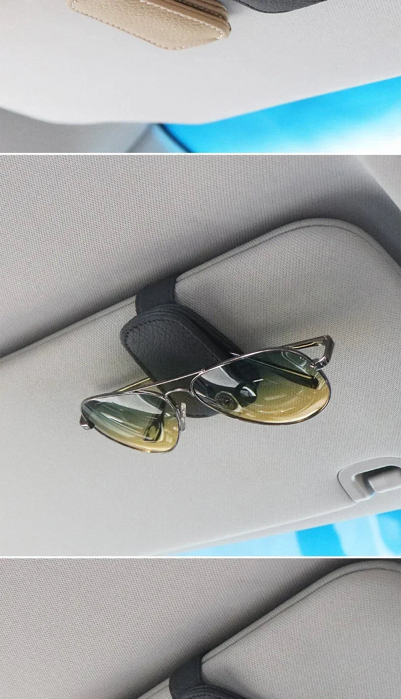 1Pcs Sunglasses Holder Is Suitable for Car Sunshades Magnetic Leather Sunglasses Clip and Ticket Clip Car Sunshade Accessories - Buy online at  Vibe In Cart.