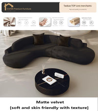 Large L-Shaped White Modern Minimalist Living Room Sofa