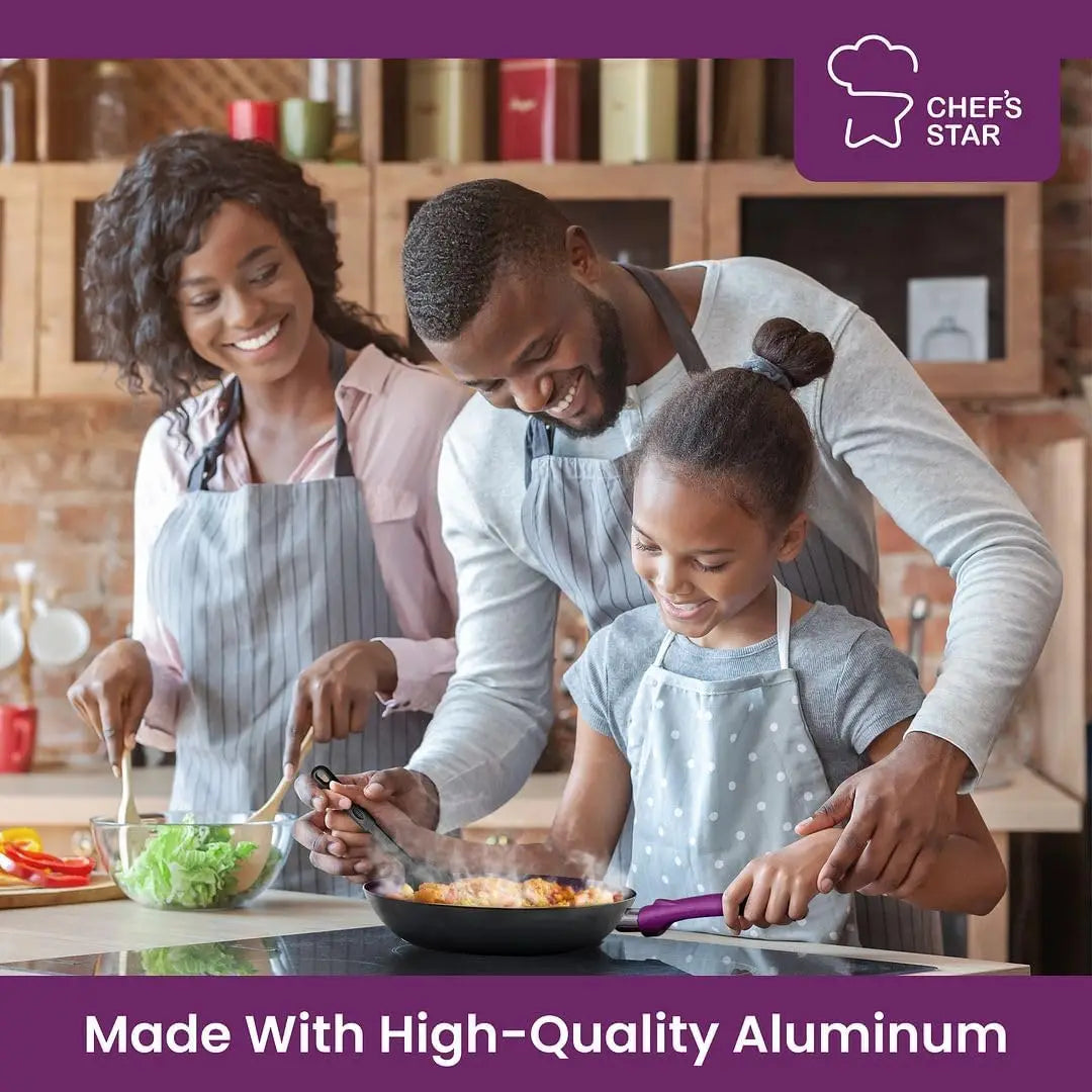 11-Piece Purple Nonstick Cookware Set - Induction Compatible Stackable Pots & Pans for Home Kitchen - Buy online at  Vibe In Cart.