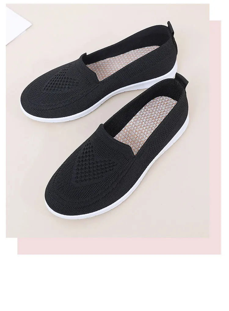 Women's Casual Slip-On Loafer Flats with Breathable Mesh and Hollow Design