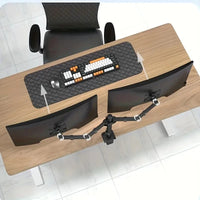 Freestanding Dual Monitor Stand with Height Adjustment, Tilt, Swivel, Rotation up to 27 Inches