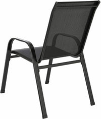 4 Metal Outdoor Chair Set Stackable Patio Textilene Dining Chair Stack Metal Frame Set of 4, Load Weight 150kg, Black,Brown,Gray - Buy online at  Vibe In Cart.