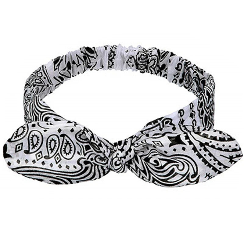 Women's Geometric Acrylic Elastic Headbands with Cross Knot