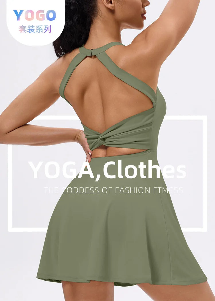 Tennis Dress with Shorts Badminton Clothing 2025 Golf Wear Dress with Shorts Underneath Workout Outfit 1pc Padded  Sport Dress