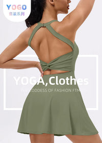 Tennis Dress with Shorts Badminton Clothing 2025 Golf Wear Dress with Shorts Underneath Workout Outfit 1pc Padded  Sport Dress