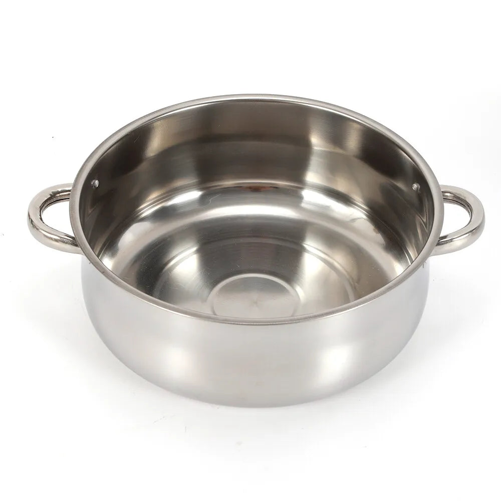 5 Tier Stainless Steel Steamer Pot Set 28cm Stackable with Glass Lid