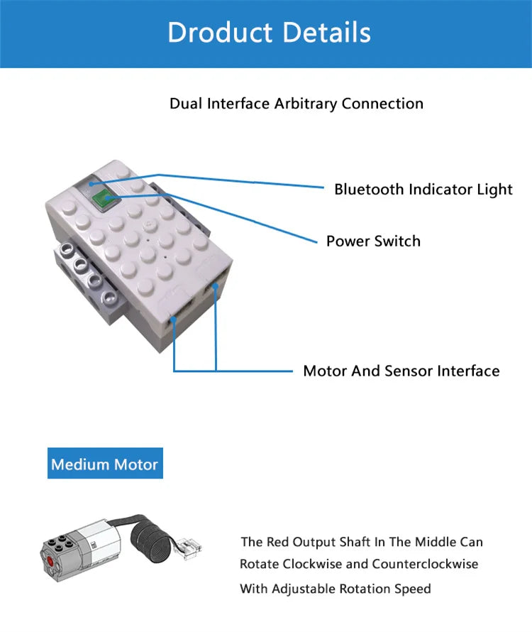 Educational Programmable Robot Building Blocks Set, 280 Pieces, 43x31x9cm