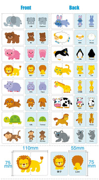 Baby Cognition Puzzle Toys Toddler Kids Iron Box Cards Matching Game Cognitive Card Car Fruit Animal Life Puzzle Gift