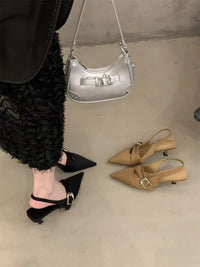 Pointy High Heeled Sandals Women's Buckle Brand Casual Fashion Slippers Sexy Slingback Shoes Sweet Muller Beach Sandals Women - Buy online at  Vibe In Cart.
