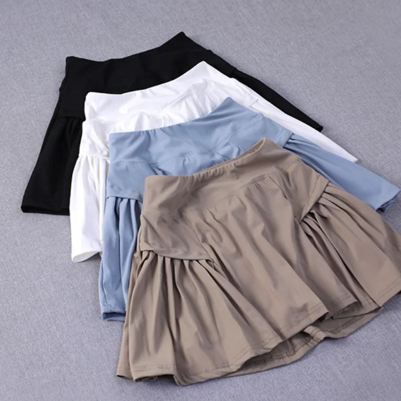 Sports short skirt; pseudo two-piece running skirt for women; summer badminton suit; quick-drying breathable tennis skirt; yoga - Buy online at  Vibe In Cart.