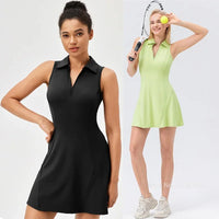 Women Tennis Dress Polo Zipper Collar Slim Skirts Ladies V-neck Breathable Slim Badminton Golf Dresses Quick-Dry Skorts S-XXL - Buy online at  Vibe In Cart.