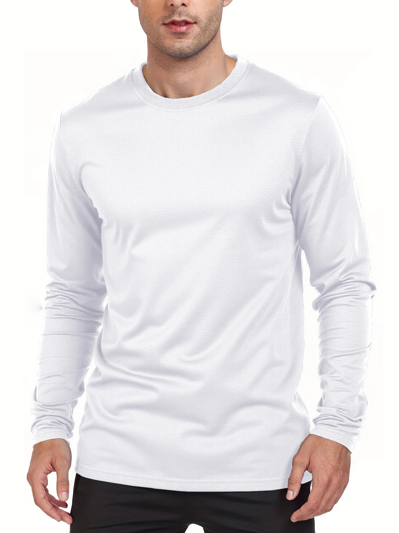 Spring Autumn Men‘s T-shirts Long Sleeve Casual Tops Solid Color High Quality Male T-Shirt Classic Men Clothing - Buy online at  Vibe In Cart.