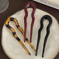 U-Shaped French Twist Hair Stick Hair Clip Plastic Wavy Hairpins Vintage Green Tortoise Women Hair Sticks Headwear Accessories - Buy online at  Vibe In Cart.
