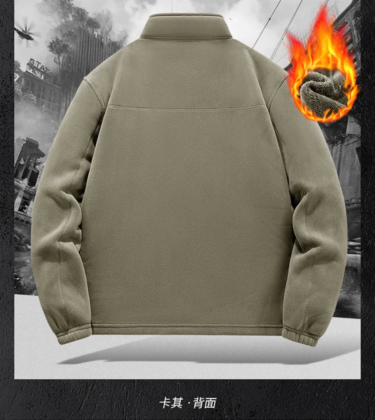 Men's Outdoor Fleece Jacket Thickened Autumn Winter Casual Versatile Comfortable Style Zipper Closure Long Sleeve Unisex Outwear - Buy online at  Vibe In Cart.