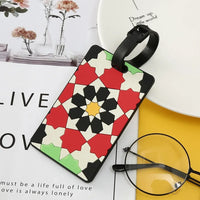 Geometric Soft Silicone Luggage Tags with ID Holder, 1 Piece