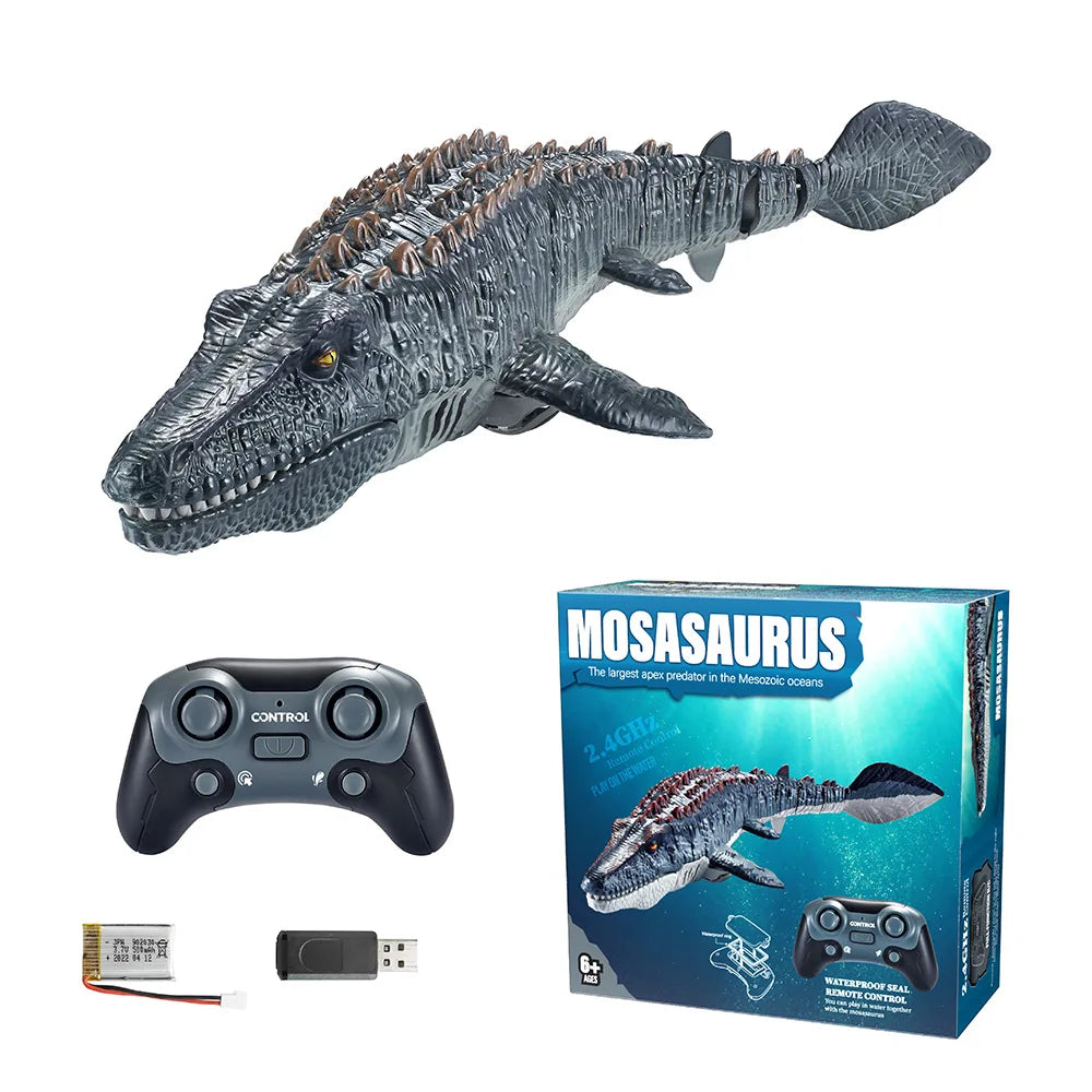 Simulated Electric Remote Control Dinosaur Toy with Lights and Water Spray
