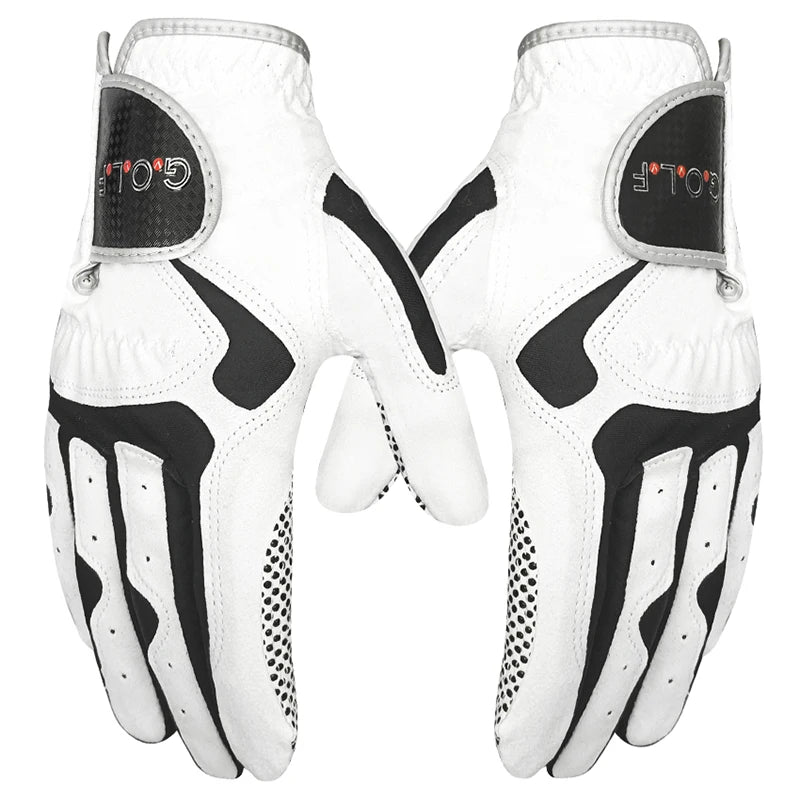 Men's Breathable Fabric Golf Gloves, Blue and White, 1 Piece