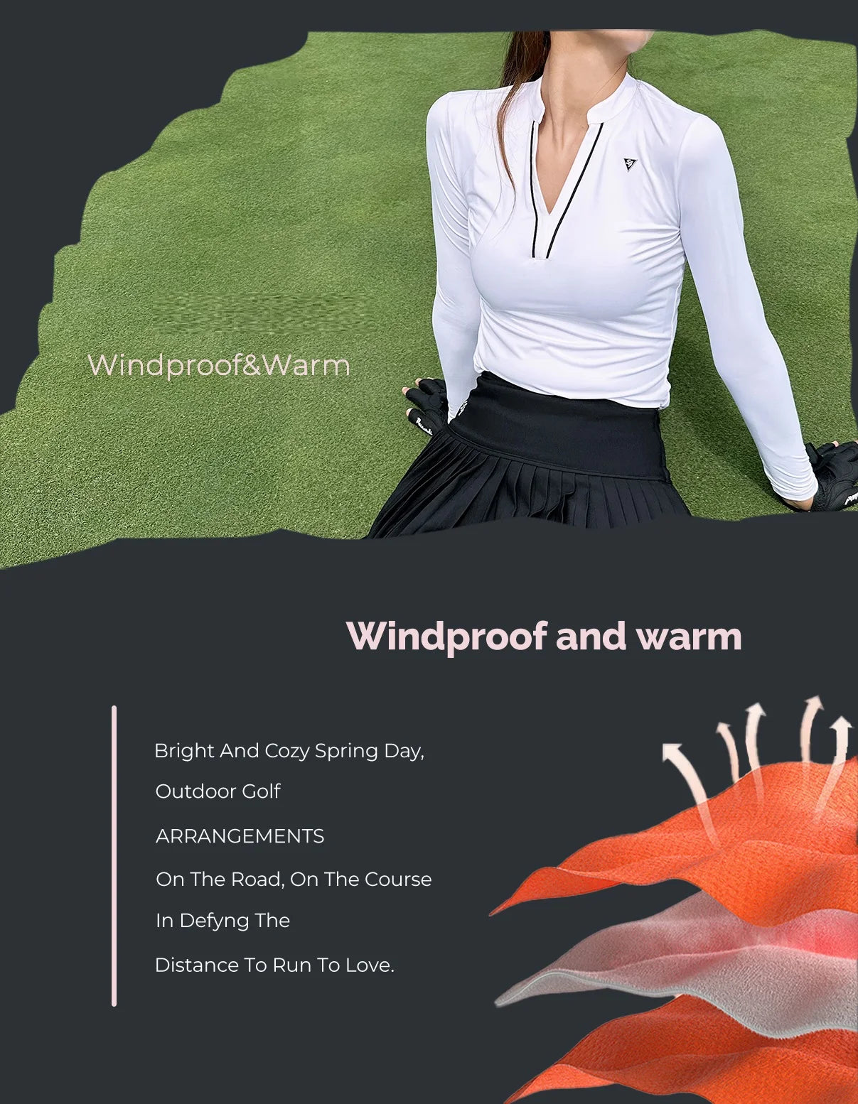 SG Golf Women V-Neck Polo Shirt Spring Fall Long Sleeve Slim Tops Ladies High-end Sport Skort Pleated Anti-Exposure Tennis Skirt - Buy online at  Vibe In Cart.