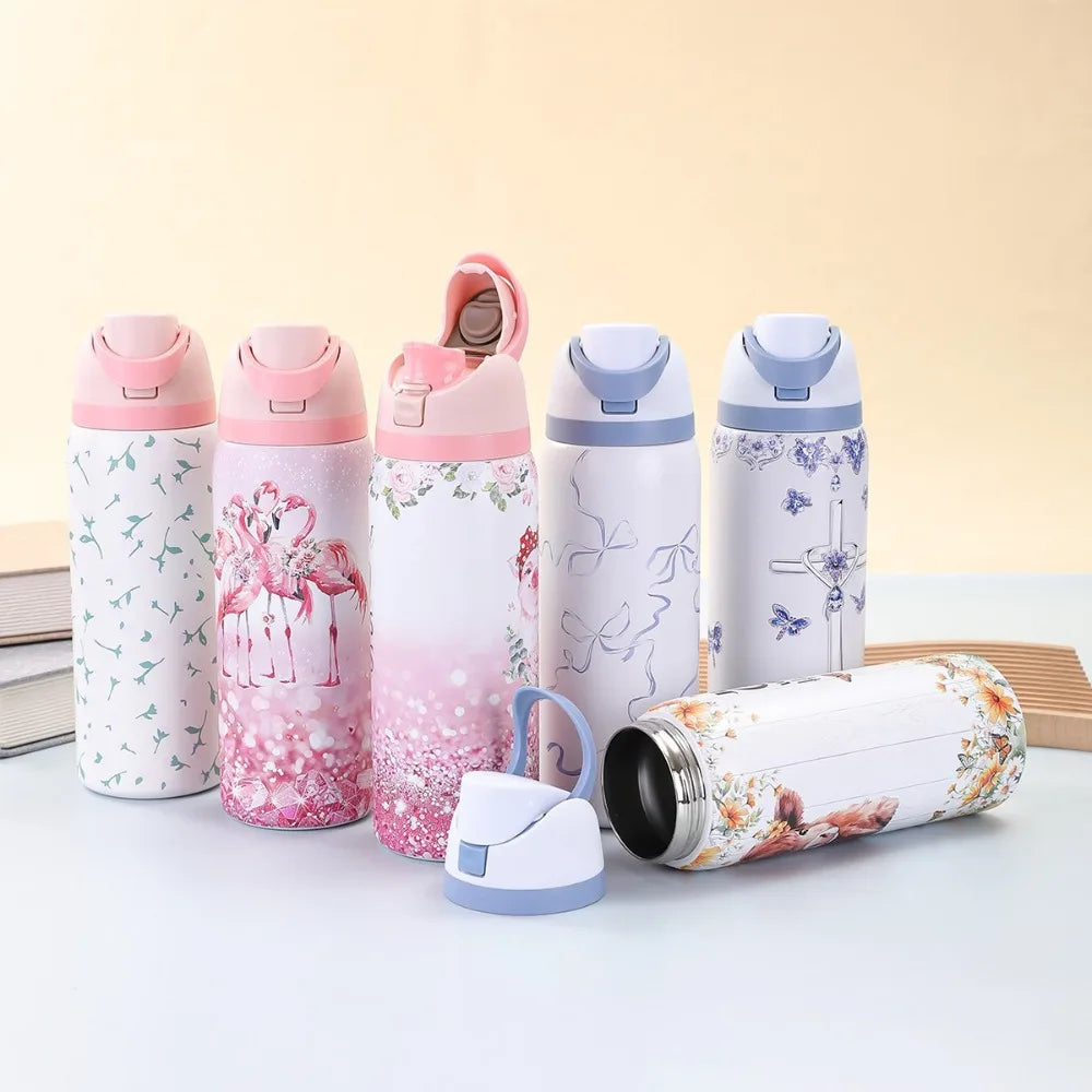 500ml Portable Thermal Flask Cartoon Stainless Steel Water Bottle for Kids Sports Leak Proof Insulated Cup for School Travel - Buy online at  Vibe In Cart.