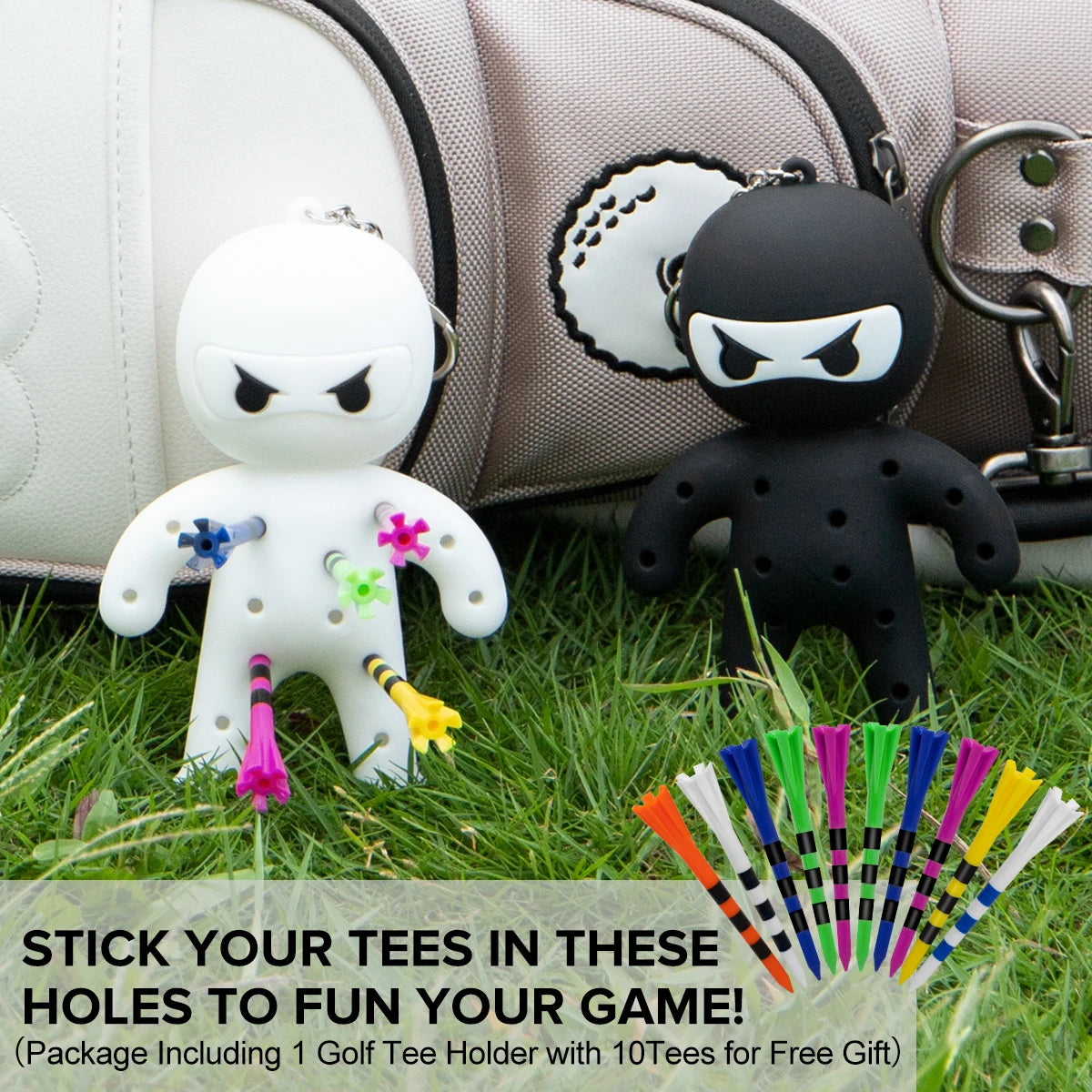 Cute Ninja Portable Golf Ball Tees Holder Keychain - Hote Sale Golf Accessory for Club Bag - Buy online at  Vibe In Cart.